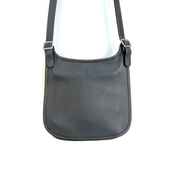 Coach Handbags - Vintage Coach Small Hippie Flap Bag Slim Saddle #9135 Leather Crossbody Gray